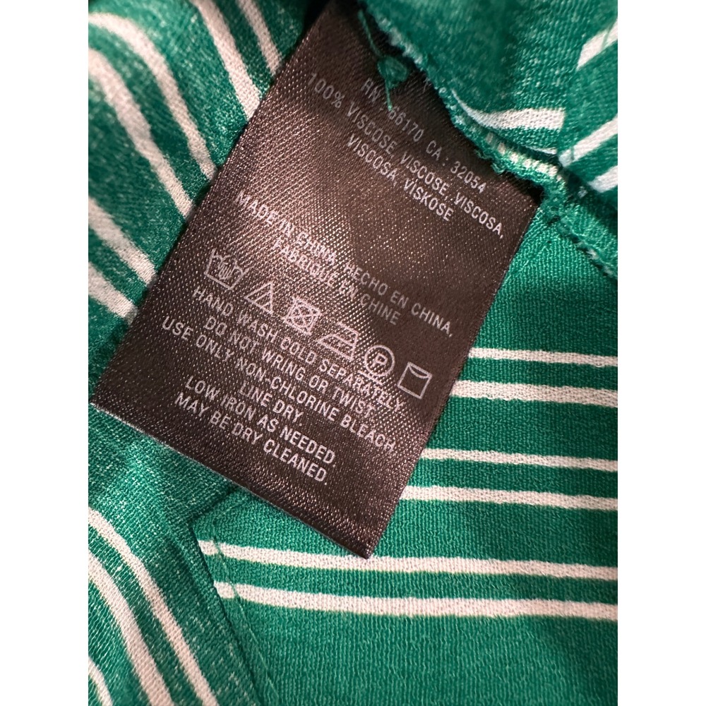 NWT Anthropologie Maeve Martina Belted Shirt Dress Sz 10 Green Striped Coastal - Picture 11 of 16